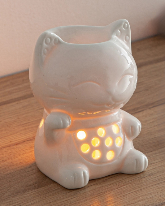 Brûle-parfum en céramique Chat - Sélection | Lumineuses Créations