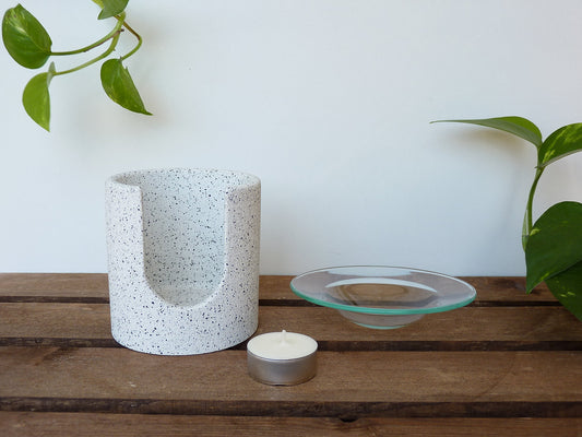 Brûle-parfum artisanal - Effet Granit | Lumineuses Créations