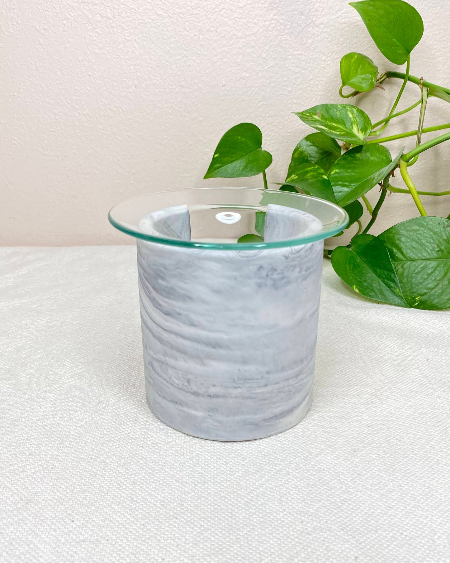 Brûle-parfum artisanal - Marbré Gris | Lumineuses Créations