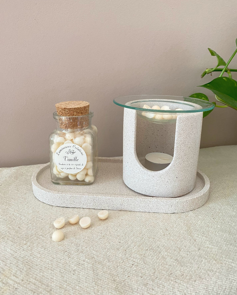 Brûle-parfum artisanal - Effet Sable | Lumineuses Créations