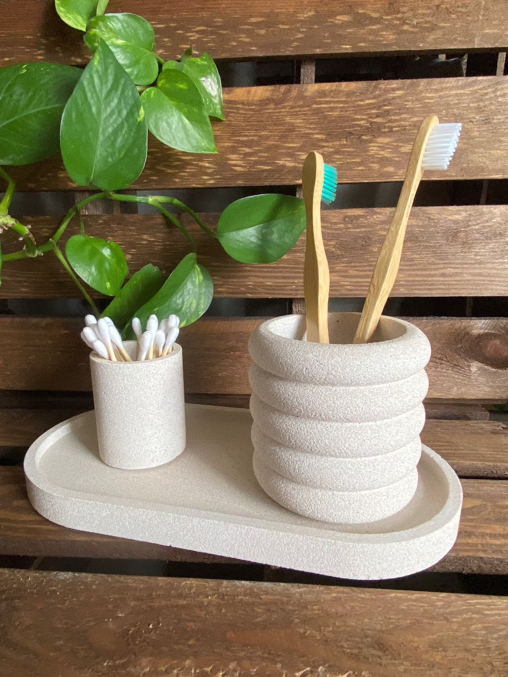 Plateau ovale XL - Effet Sable