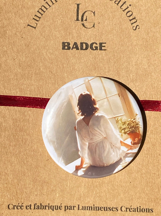 Badge illustration aquarelle - 58 mm | Lumineuses Créations