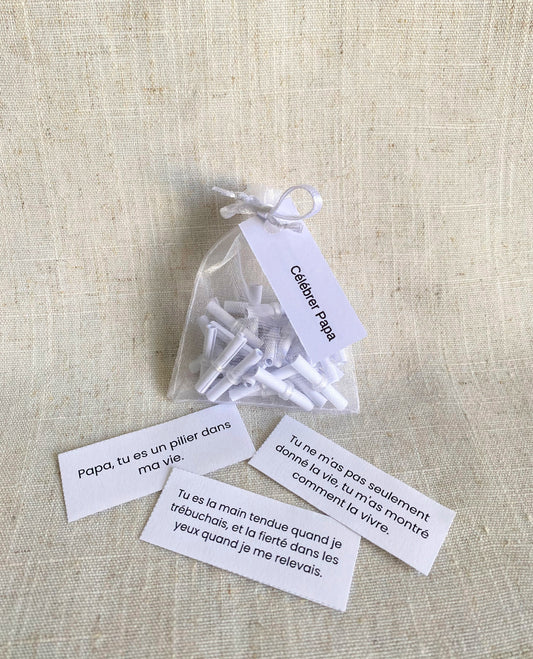 CÉLÉBRER PAPA - Sachet de 30 messages inspirants à piocher