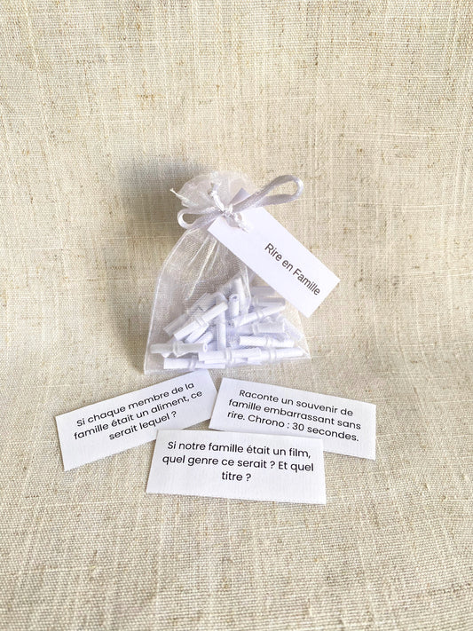 RIRE EN FAMILLE - Sachet de 30 messages inspirants à piocher