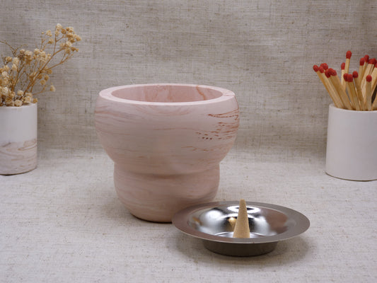 Encensoir - Brûleur d'encens - Marbré terracotta | Lumineuses Créations