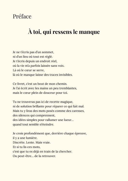 Ebook “Là où le manque devient lumière” – un chemin doux vers la paix intérieure