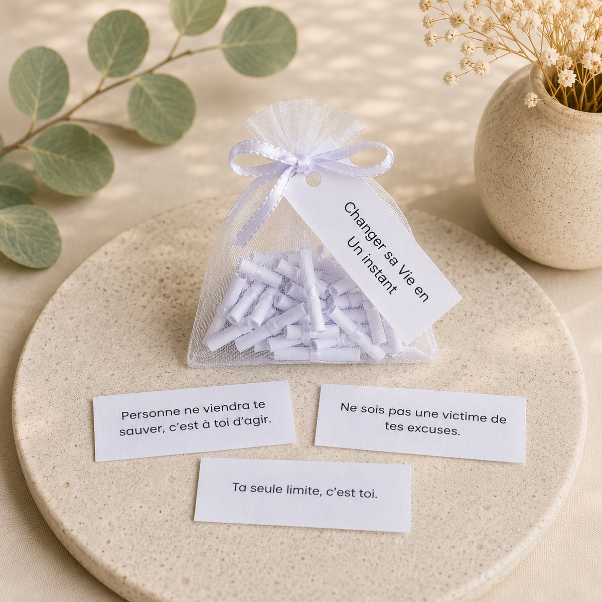CHANGER SA VIE EN UN INSTANT - Sachet 30 messages inspirants à piocher
