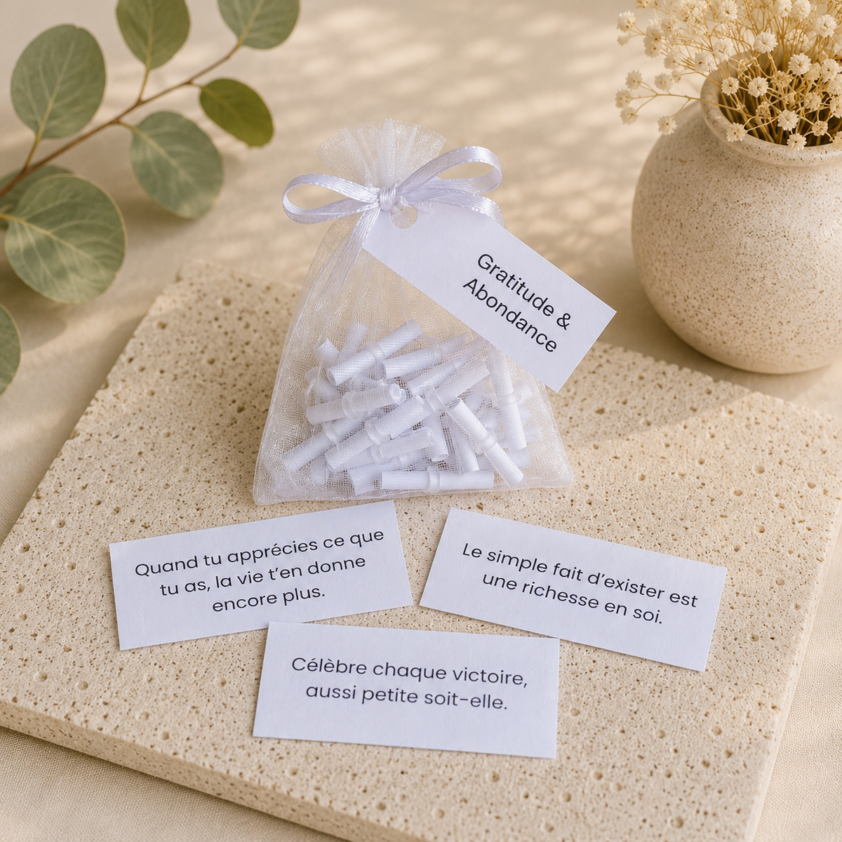 GRATITUDE & ABONDANCE - Sachet 30 messages inspirants à piocher