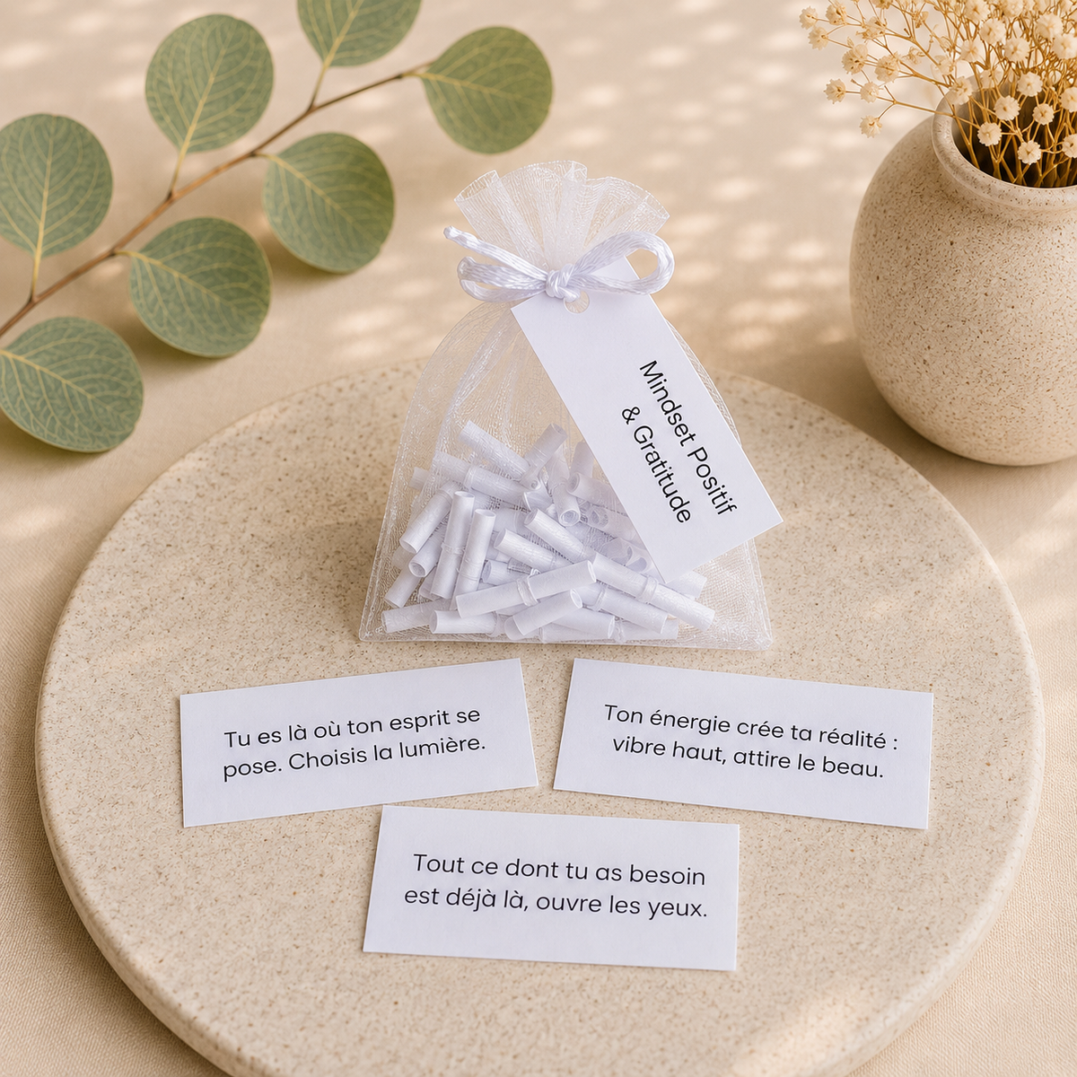 MINDSET POSITIF & GRATITUDE - Sachet 30 messages inspirants à piocher