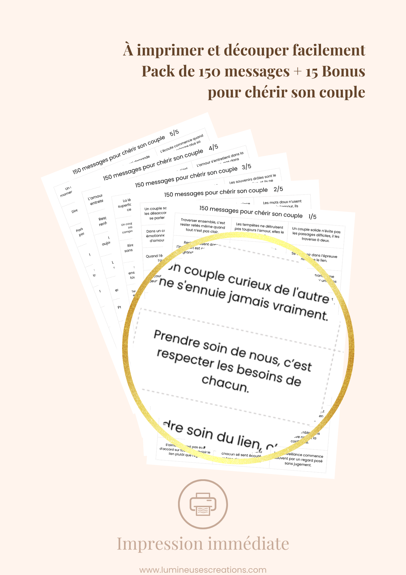 150 messages pour CHÉRIR SON COUPLE - Messages bienveillants (version numérique)