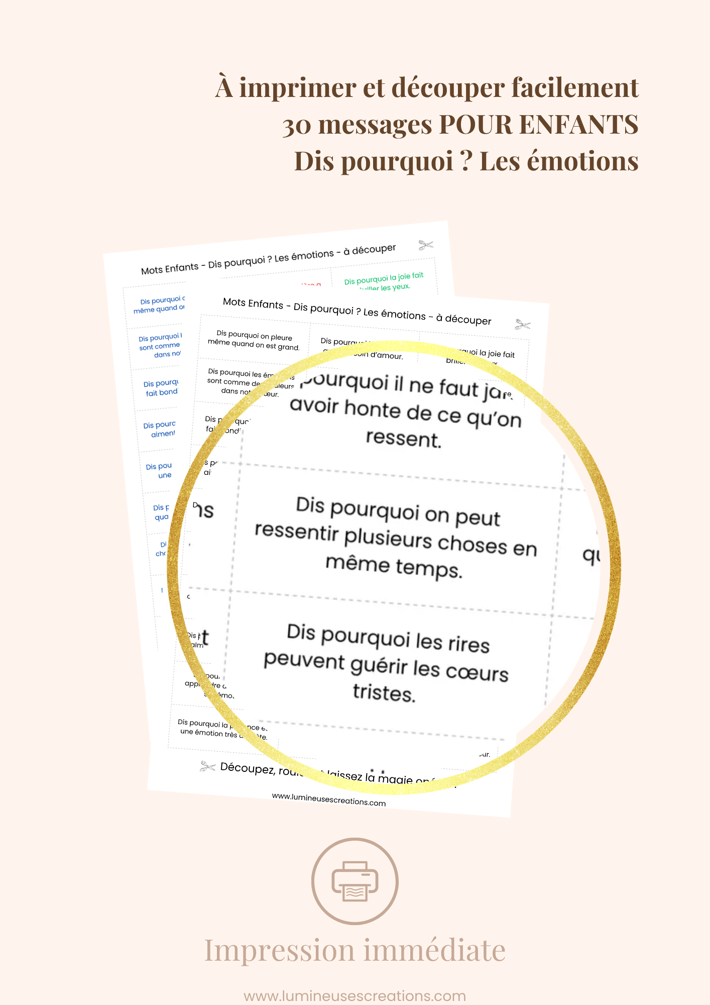 Dis pourquoi ? LES ÉMOTIONS - 30 messages inspirants pour enfants (version numérique)