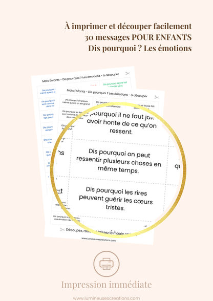 Dis pourquoi ? LES ÉMOTIONS - 30 messages inspirants pour enfants (version numérique)