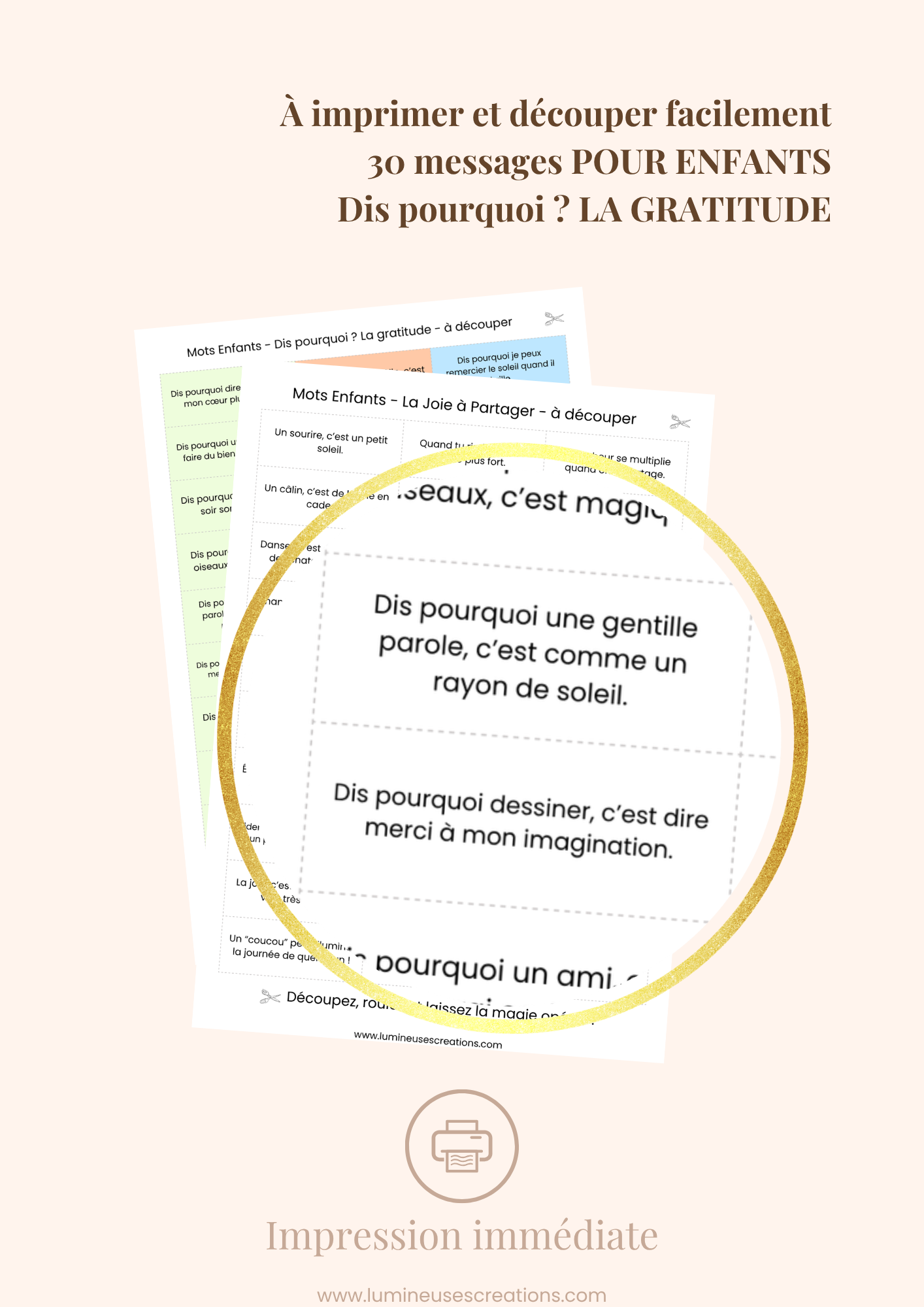 Dis pourquoi ? LA GRATITUDE - 30 messages inspirants pour enfants (version numérique)