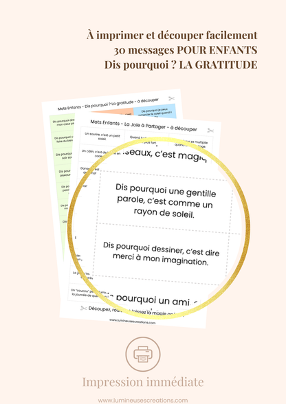Dis pourquoi ? LA GRATITUDE - 30 messages inspirants pour enfants (version numérique)