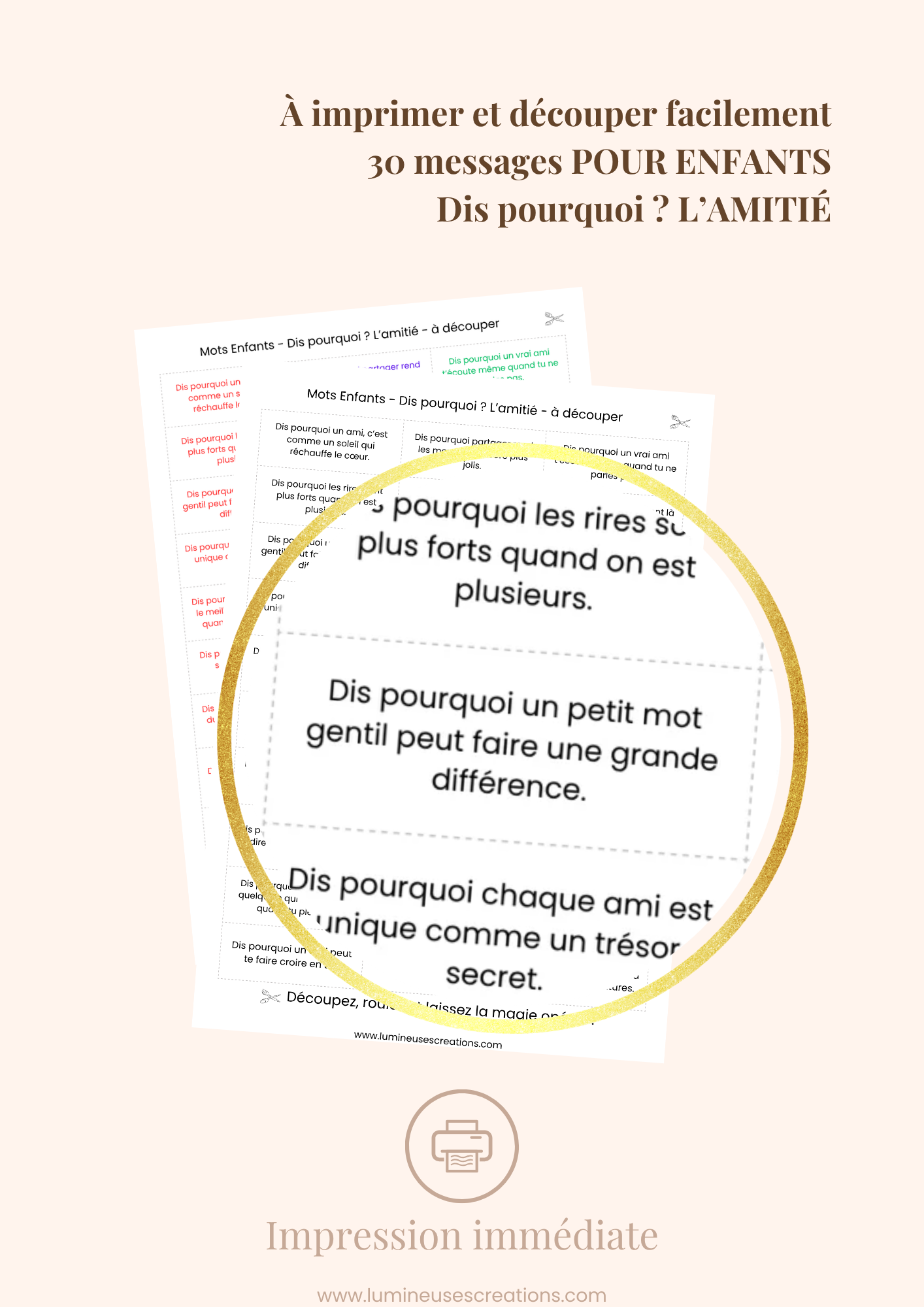 Dis pourquoi ? L'AMITIÉ - 30 messages inspirants pour enfants (version numérique)