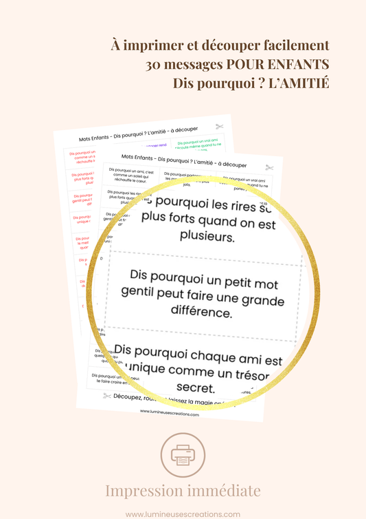 Dis pourquoi ? L'AMITIÉ - 30 messages inspirants pour enfants (version numérique)