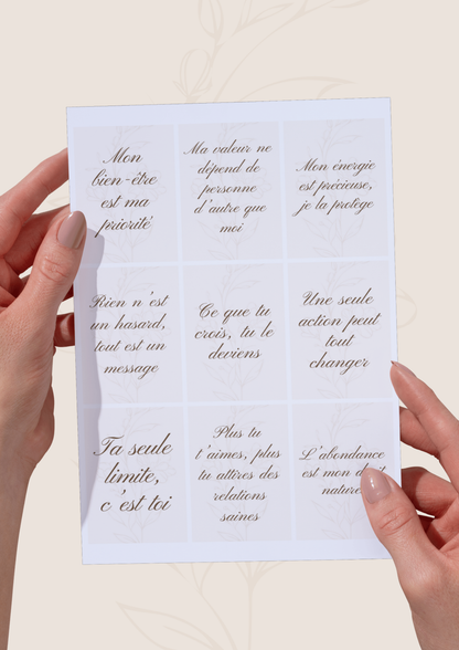 Minis Cartes Lumineuses  – 9 messages de pensées positives - à imprimer