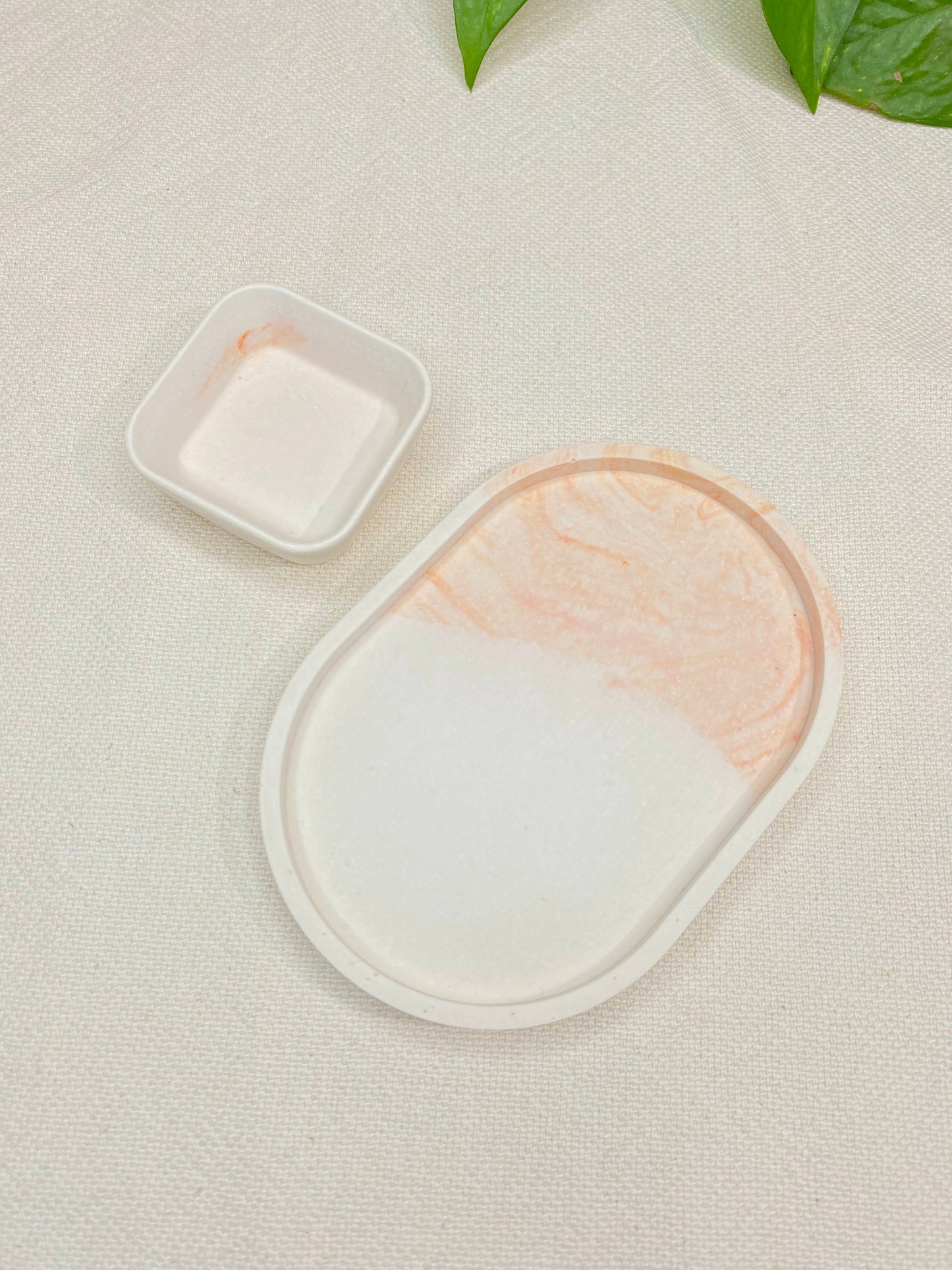 Ensemble vide-poche - Bicolore Marbré Orange