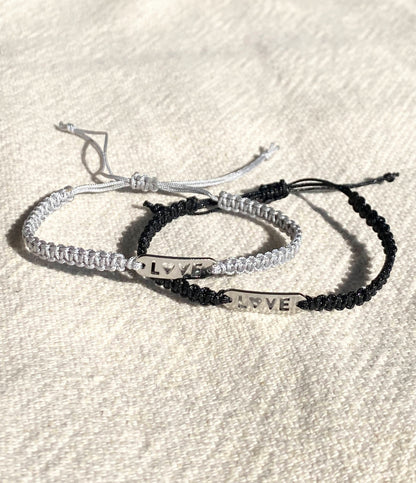 Bracelet fin en macramé -  LOVE - Édition limitée