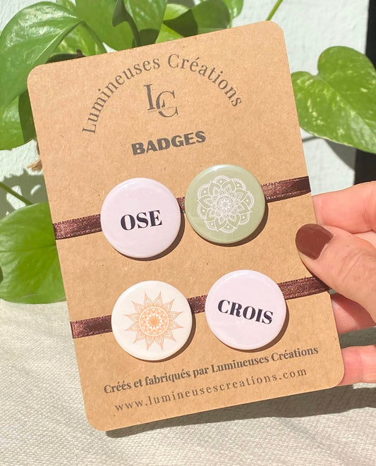 Badges à messages et design inspirants - 32 mm