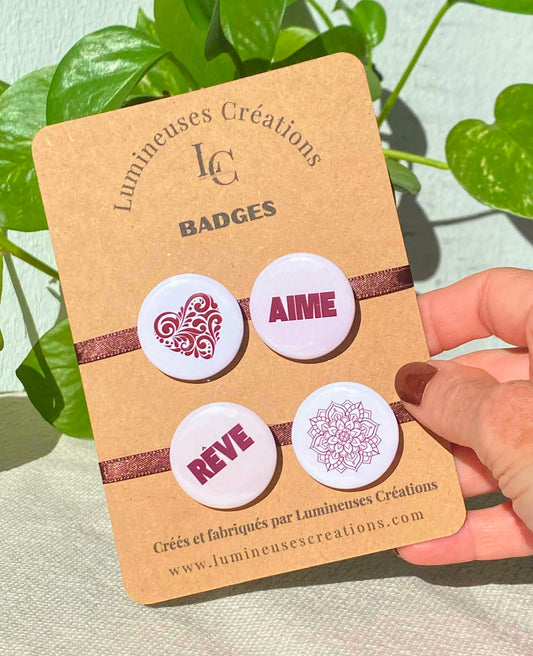 Badges à messages et design inspirants - 32 mm