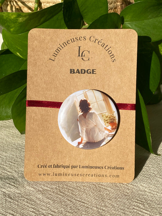 Badge illustration aquarelle - 58 mm | Lumineuses Créations