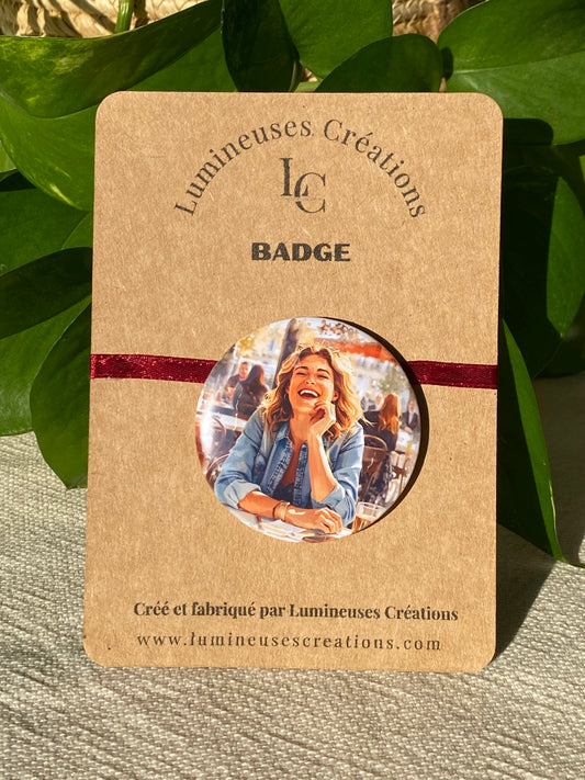 Badge illustration aquarelle - 58 mm | Lumineuses Créations