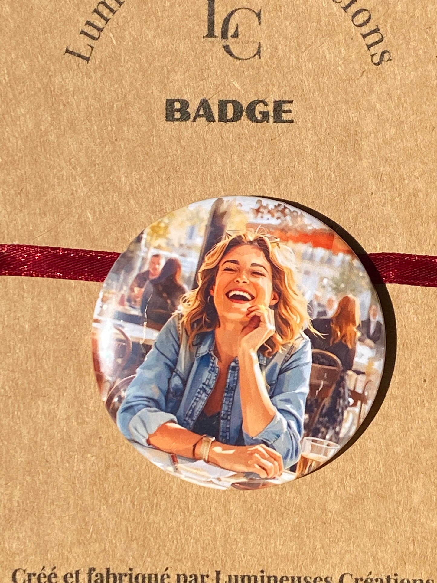 Badge illustration aquarelle - 58 mm | Lumineuses Créations