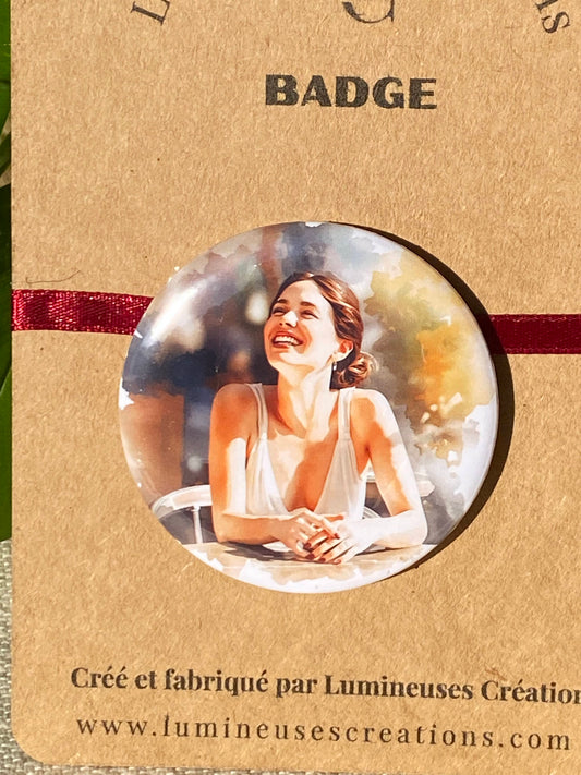 Badge illustration aquarelle - 58 mm | Lumineuses Créations
