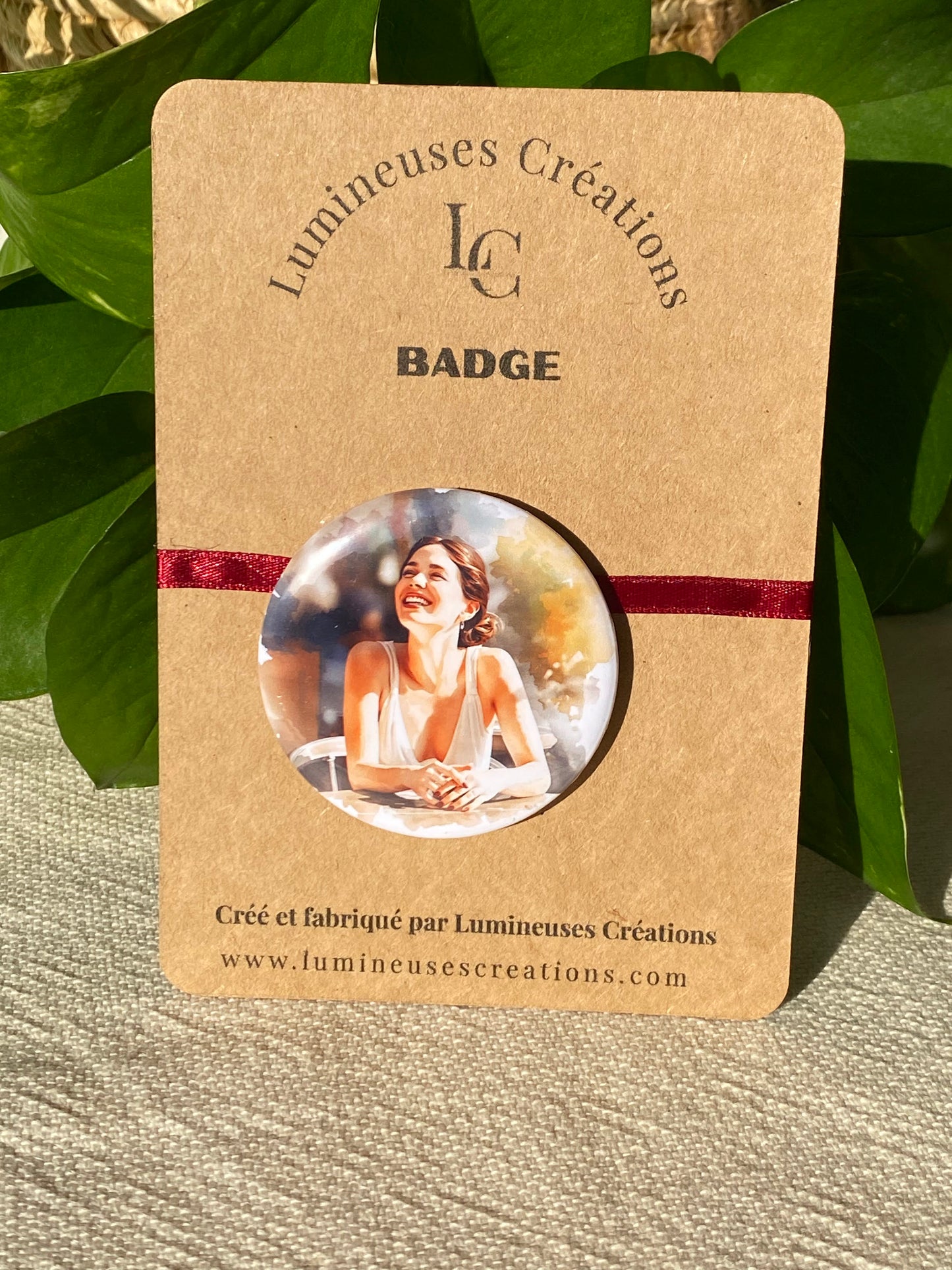 Badge illustration aquarelle - 58 mm | Lumineuses Créations