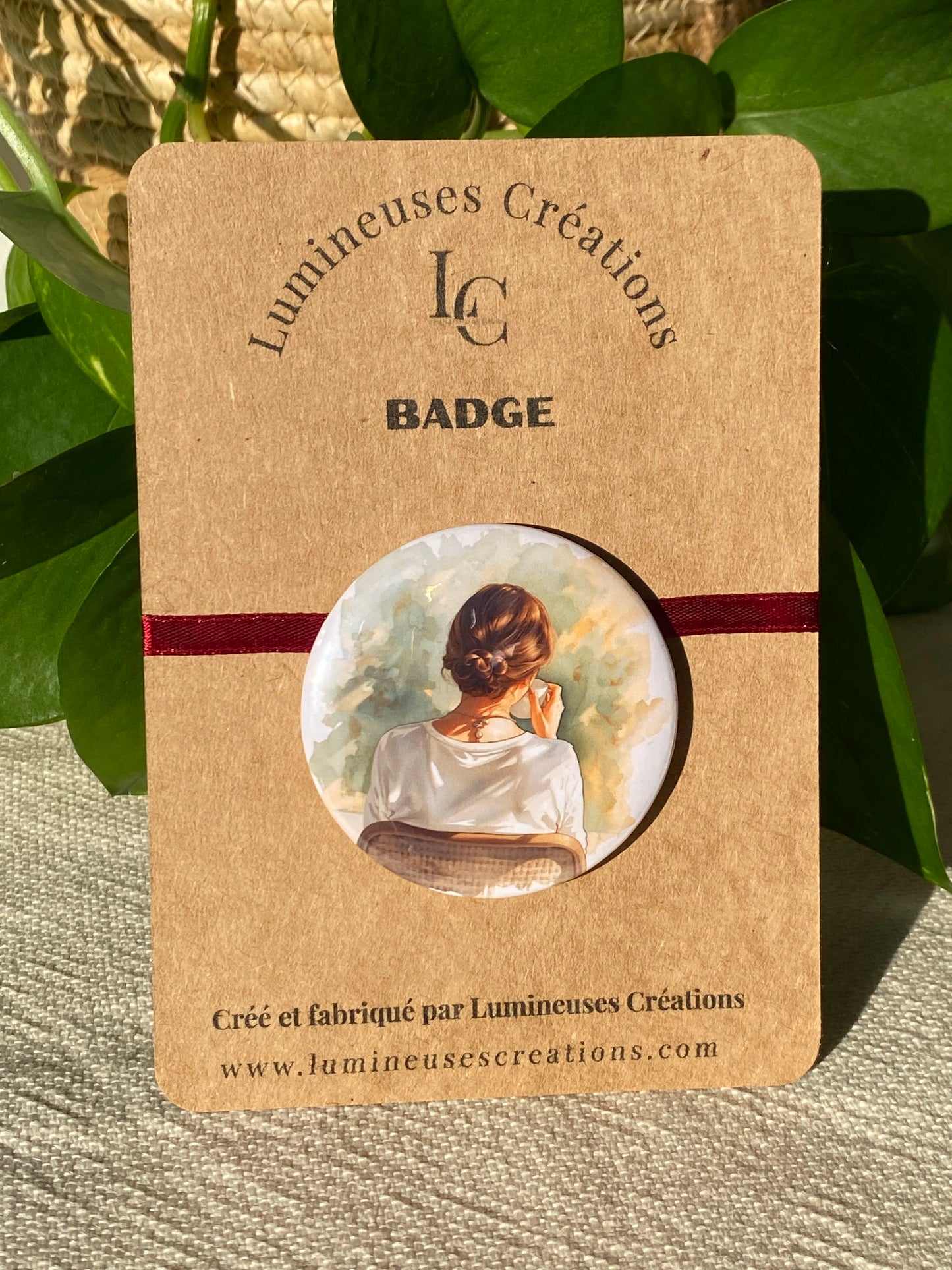 Badge illustration aquarelle - 58 mm | Lumineuses Créations