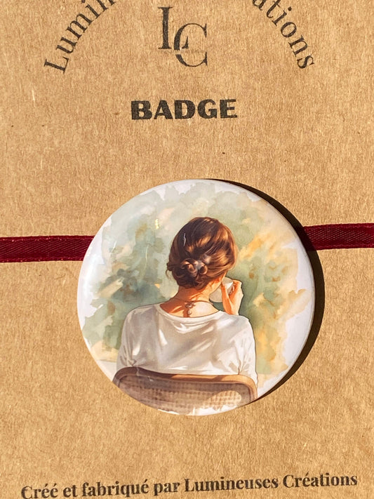 Badge illustration aquarelle - 58 mm | Lumineuses Créations