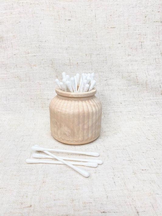 Joli petit pot / mini vase pour fleurs séchées - Marbré marron très léger