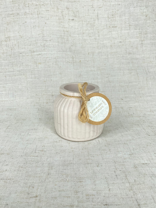 Joli petit pot / mini vase pour fleurs séchées - Marbré bordeaux très léger