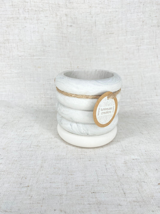 Pot - Marbré gris clair / Ivoire