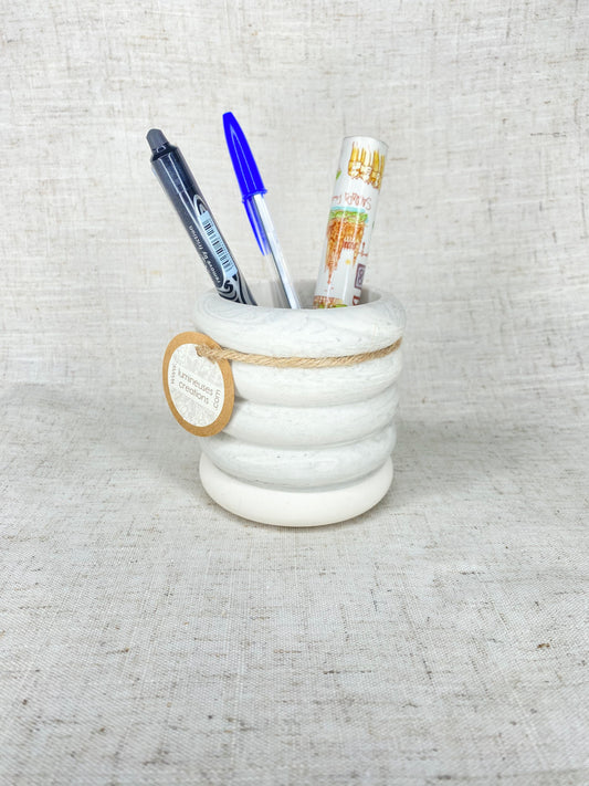 Pot - Marbré gris clair / Ivoire