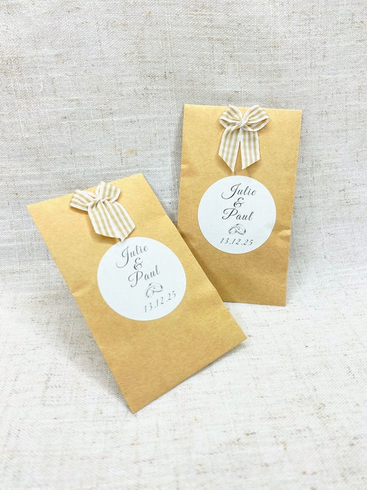 Cadeaux invités - Sachets kraft de messages