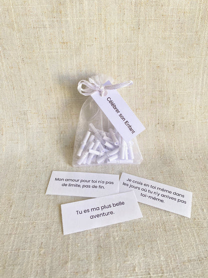 CÉLÉBRER SON ENFANT - Sachet de 30 messages inspirants à piocher