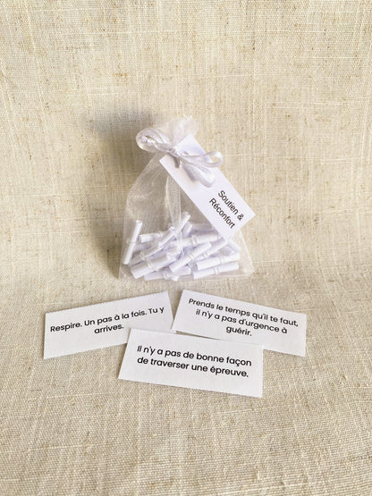 SOUTIEN & RÉCONFORT  - Sachet de 30 messages inspirants à piocher