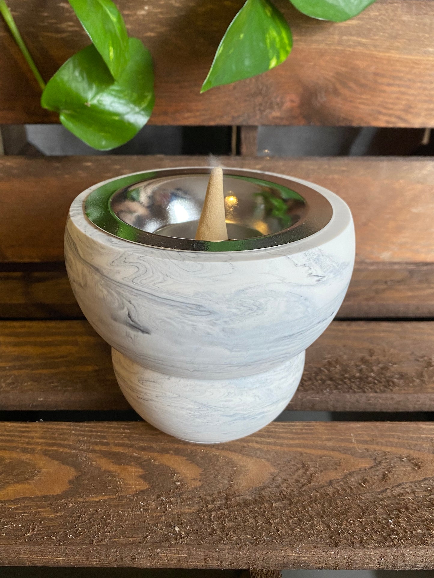 Encensoir - Brûleur d'encens - Marbré gris | Lumineuses Créations