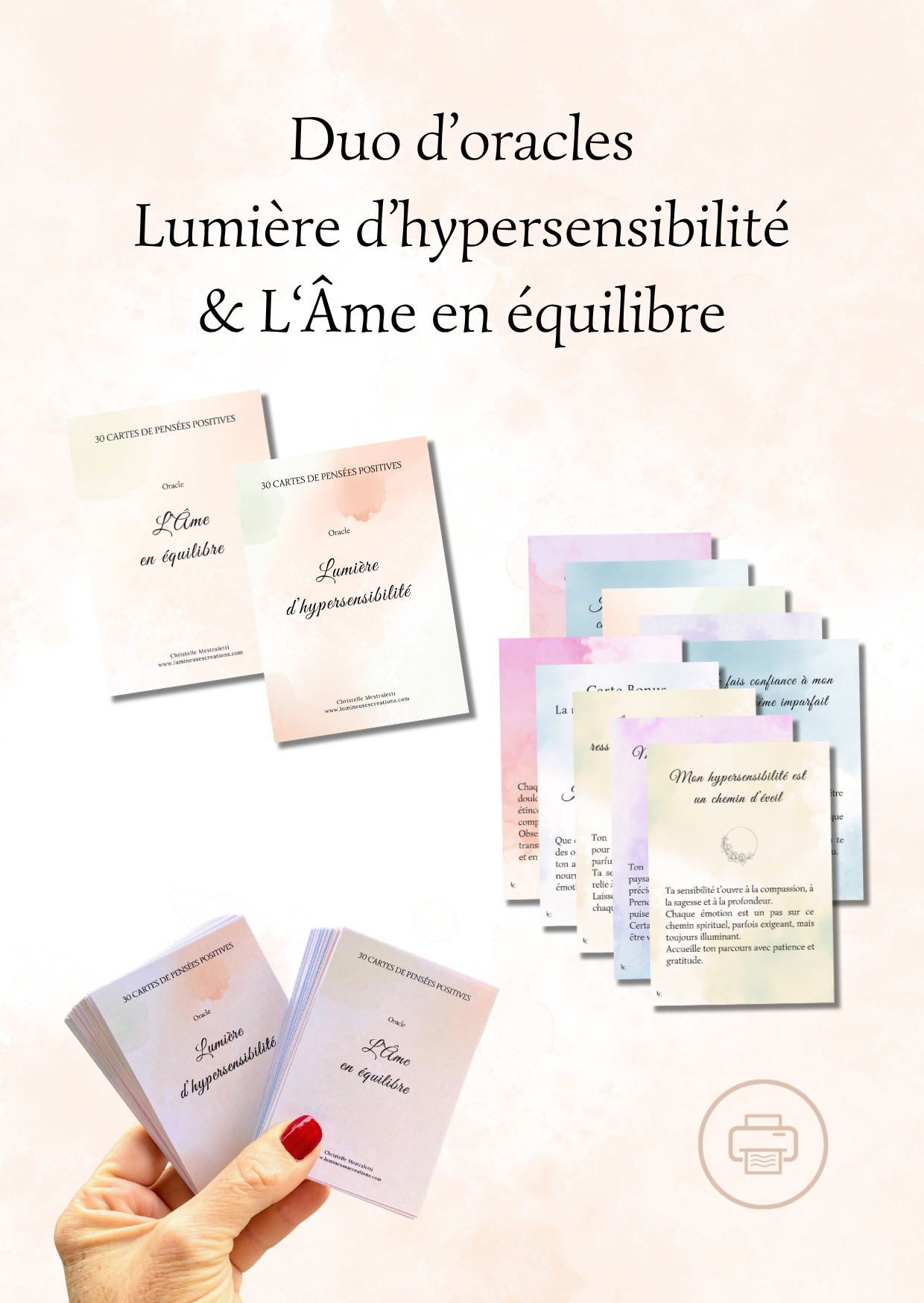 Duo d’oracles - Lumière d’hypersensibilité & L’Âme en équilibre - à imprimer