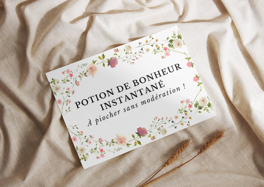 Étiquette pour Pots à messages - Bouquet - Inscription au choix - À imprimer