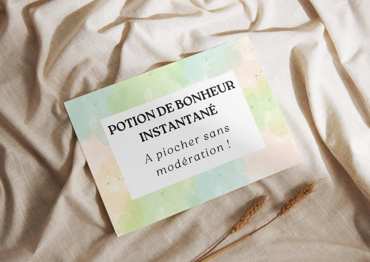 Étiquette pour Pots à messages - Aquarelle - Inscription au choix - À imprimer