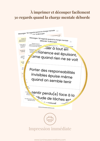 30 REGARDS QUAND LA CHARGE MENTALE DÉBORDE - Messages inspirants (version numérique)