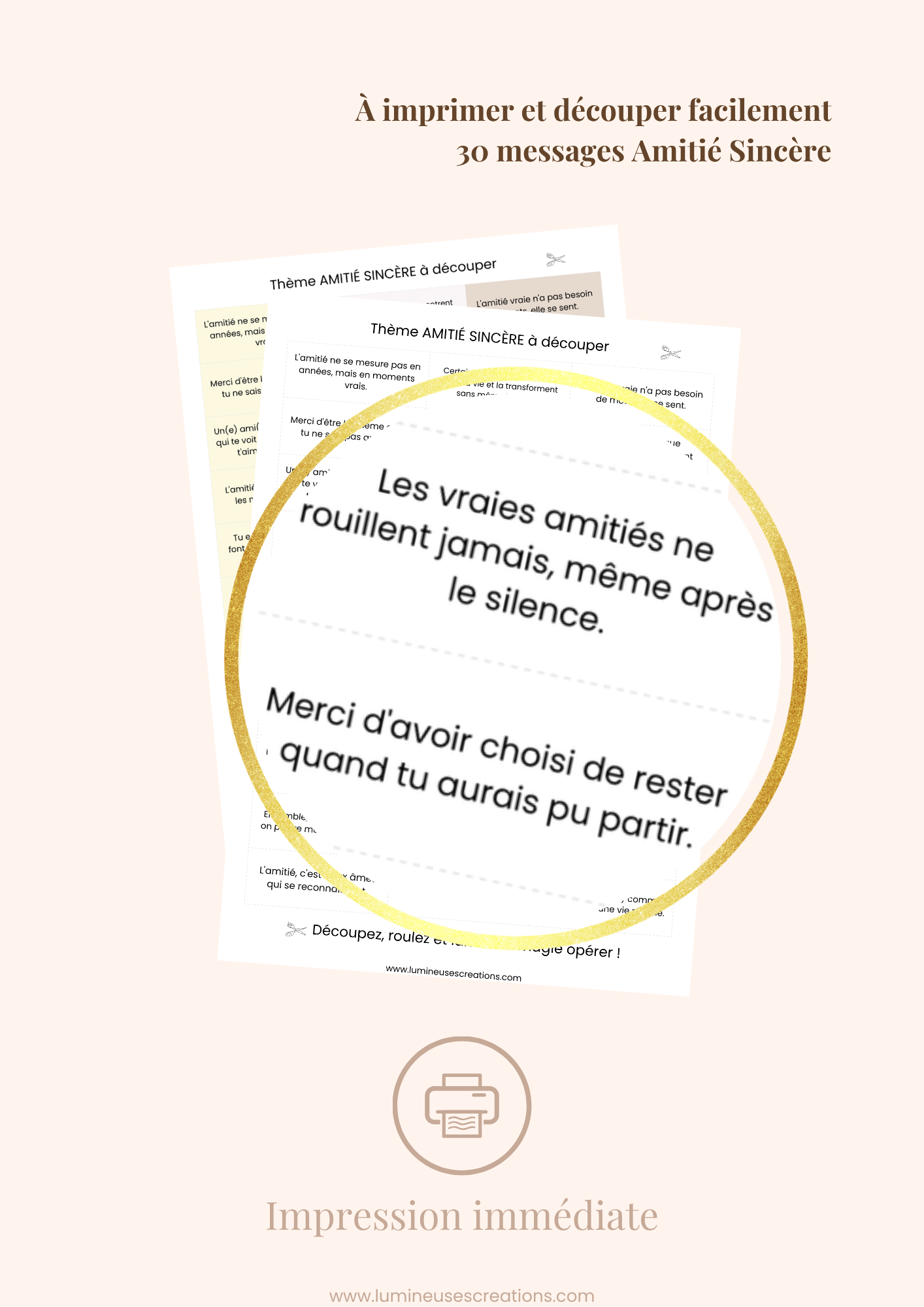 AMITIÉ SINCÈRE - 30 messages inspirants (version numérique)