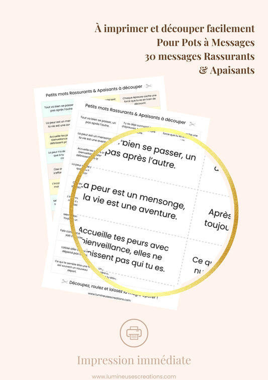 Messages positifs - 30 phrases RASSURANTES & APAISANTES à imprimer