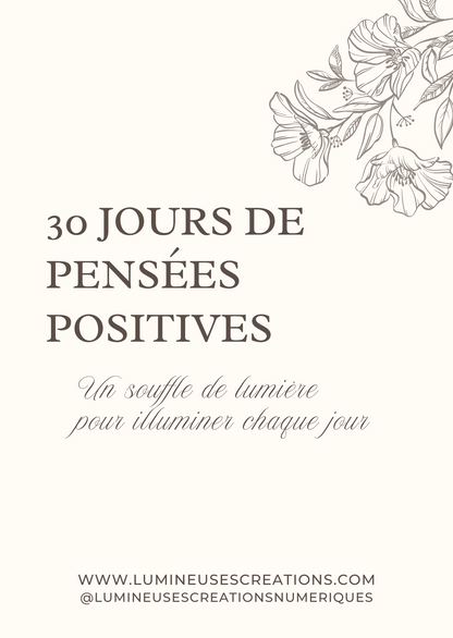 Pack Cartes Lumineuses – 30 jours de pensées positives - à imprimer