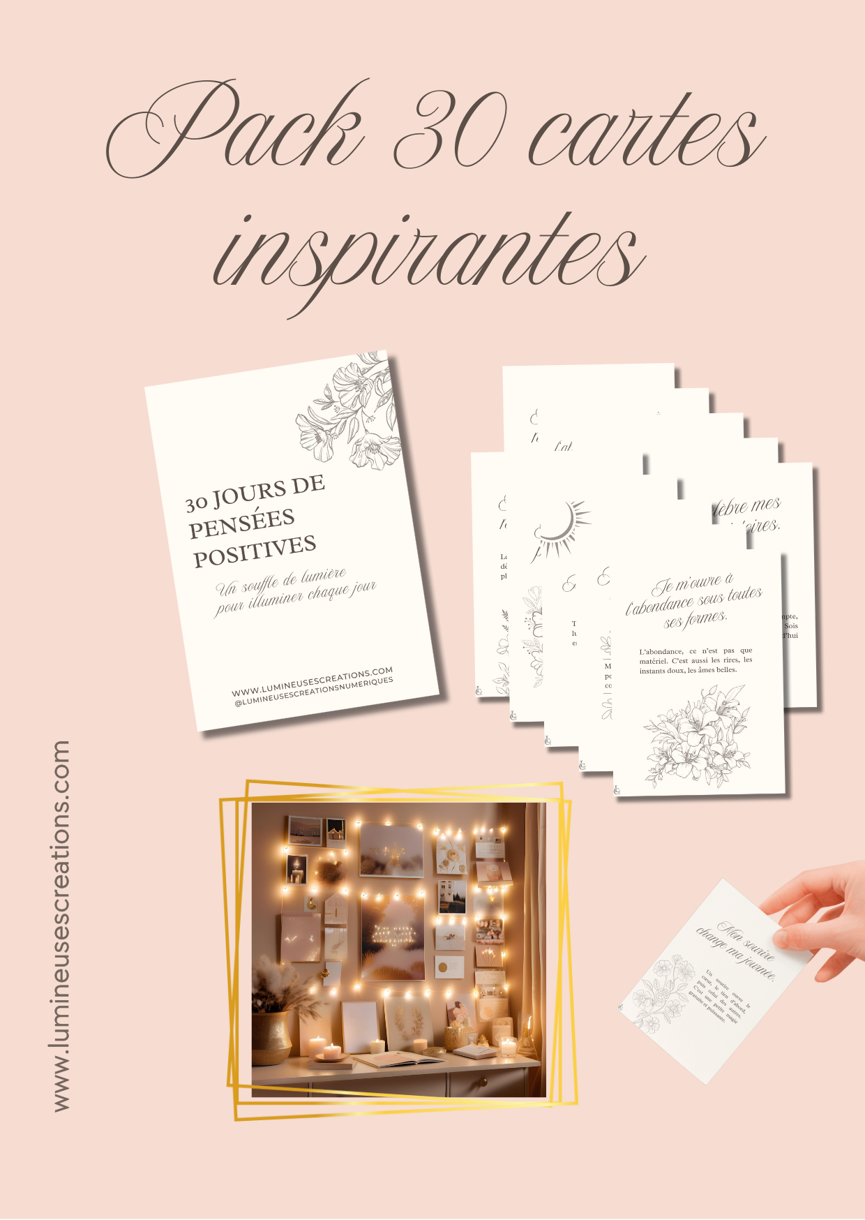 Pack Cartes Lumineuses – 30 jours de pensées positives - à imprimer