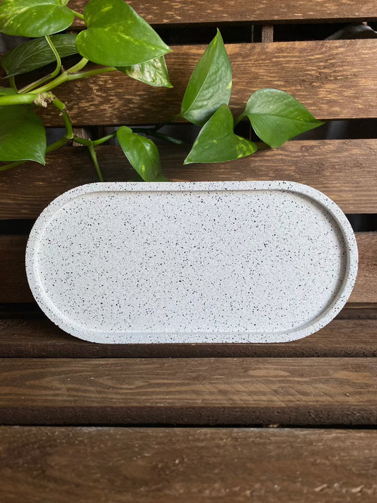 Plateau ovale XL - Effet Granit gris
