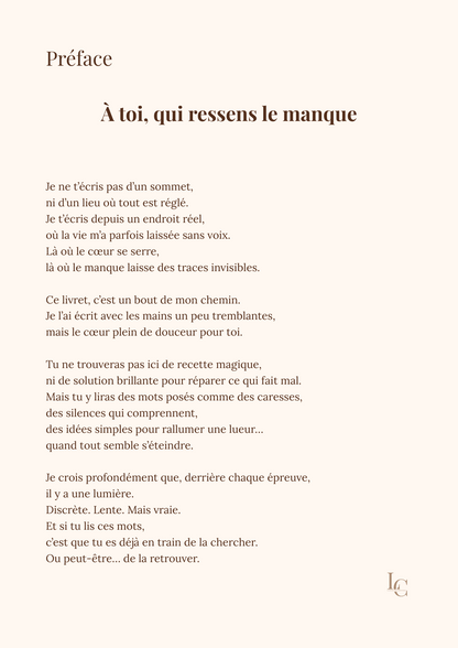 NOUVEAU - Ebook “Là où le manque devient lumière” – un chemin doux vers la paix intérieure - PRIX DE LANCEMENT